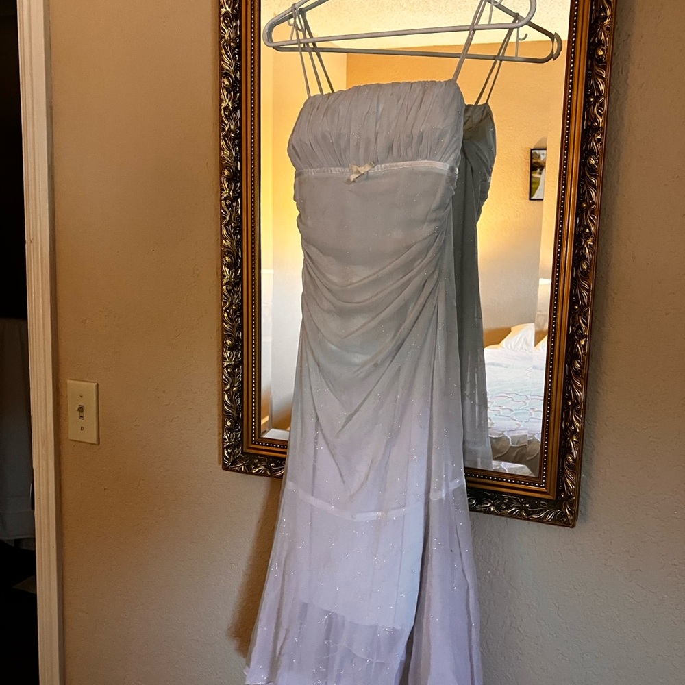 Jodi Kristopher Cream Asymmetrical Ruched Sundress